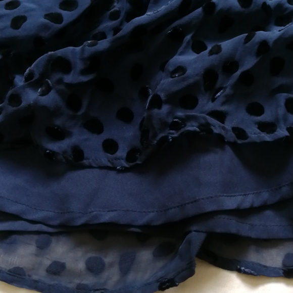 Blue skirt w/ velvet dots - Picture 3 of 5
